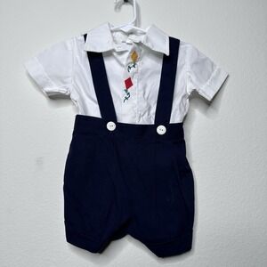 House of Hatten 18 Month Boys Blue White Kyte Two Piece Outfit EUC